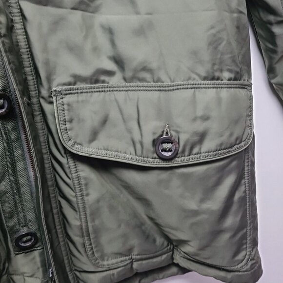 Roots Canada Green Winter Jacket Size M Mens Hooded Outdoor Coat Vintage - Picture 6 of 15